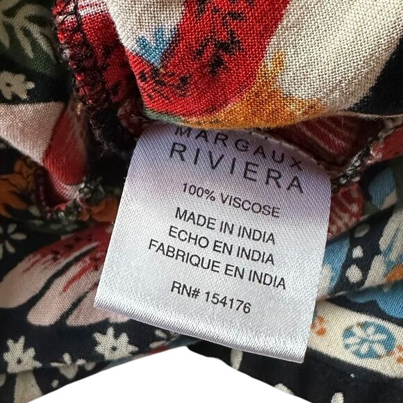 Margaux Riviera Multicolor Batik Collared Maxi Dress Women's Size Medium | 21-15 - Picture 5 of 7